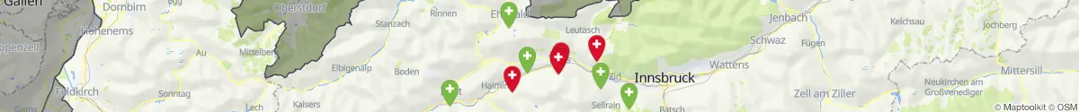 Map view for Pharmacies emergency services nearby Rietz (Imst, Tirol)
